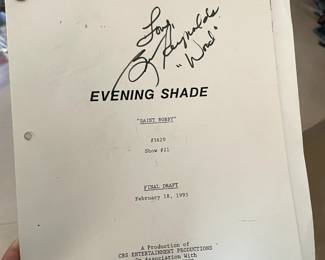 signed movie script, burt reynolds in evening shade