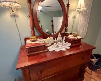 antique Cherry Dresser/mirror
