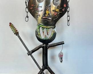 Tribal Man Metal Sculpture