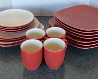 Red White Colorware Ceramic Dishes