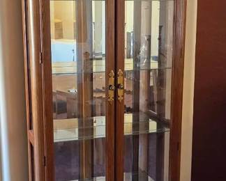 Walnut Glass Curio Cabinet