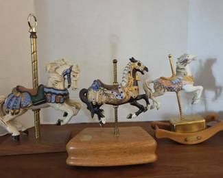3 Large Carousel Horses 1 Signed