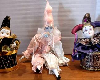 2 Clown Music Boxes Pink Clown