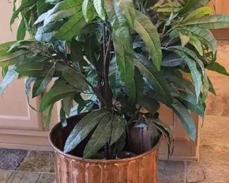 Copper Pot And Faux Plant
