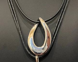 2 Unique Silver Pendant Necklaces
