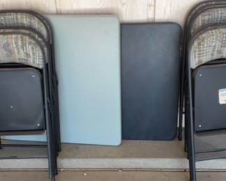 Black Folding Table 8 Chairs