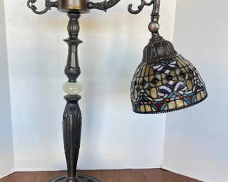 Tiffany Style Bridge Arm Table Lamp