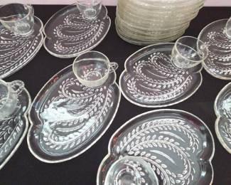 Federal Glass Homestead Snack Sets