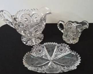 Early American Pattern Glass Imperial Glass Co. Coffee Creamer Set