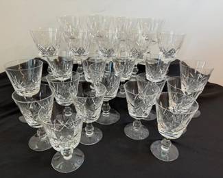 Set Of 24 Fine Glass Goblets 12 Large 12 Smaller Comes With 2 Cloth Divided Storage Containers