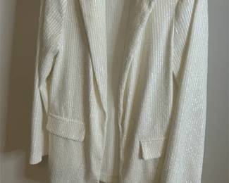 Tacera Womans Jacket In White W Sequins Sz S