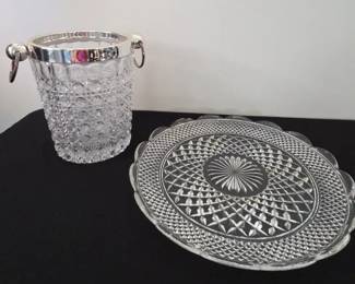 Vintage Crystal Glass Ice Bucket Champagne Chiller