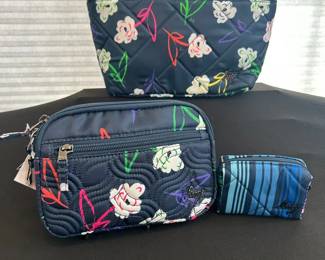 2 Bright Floral Lug Bags Mini Pill Box