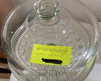 Glass pedestal cake stand 
