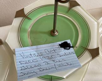 Vintage Art Deco glass 2 tier 