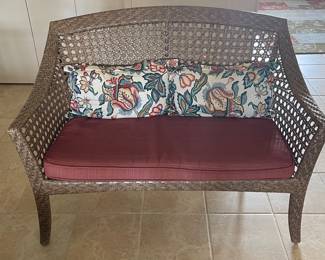 Patio wicker love seat 
