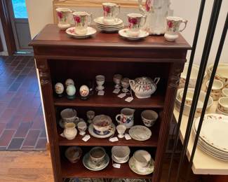 T-sets and Glass bowls; shelf (not for sale)