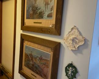 Fredrick Remington prints; cherubs 