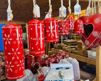 Think Sundance Catalog-Beautiful red holiday bells in assorted sizes. No more Sundance Catalog so buy them from me.