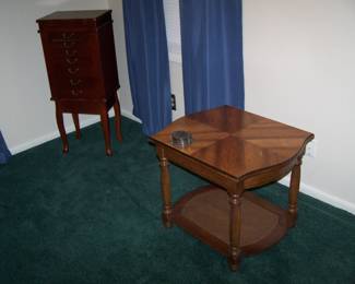 JEWELRY ARMOIRE & SMALL TABLE