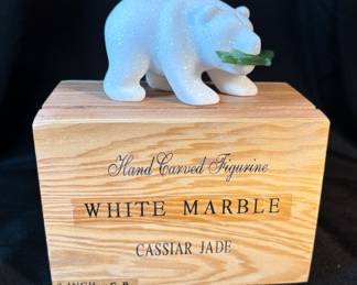 Hand Carved Marble Polar Bear