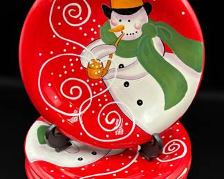 Stephanie Stouffer Snowman Dessert Plates