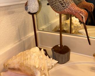 Hand Carved Wooden Shore Birds