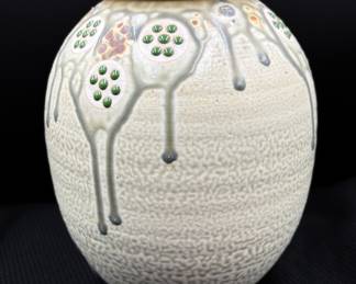 Tom Turner Lidded Pottery Vase with Glaze Accents