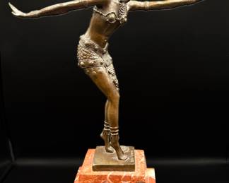 Art Deco Bronze Dancer
In The Style Of DH Chiparus
French Foundry Stamp
