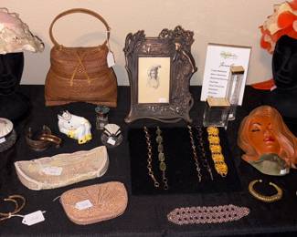 The vintage table in the master bedroom.