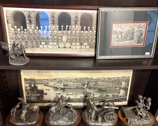Civil War Chilmark Pewter Sculptures and Vintage Military Photographs