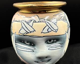 Bing Gleitsman Art Pottery Face Vase 