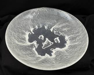 Crystal 'Snow Lake' art glass bowl
