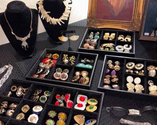 We have a collection of vintage clip-on earrings.