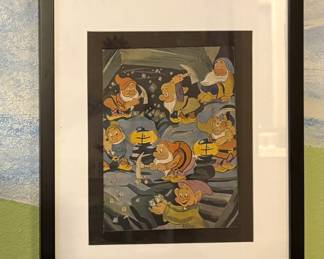 The Seven Dwarfs Vintage Framed Art