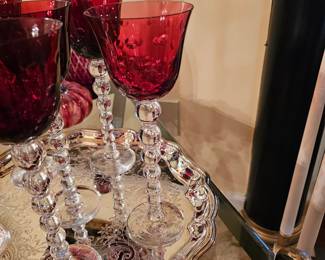 There are 11 Saint Louis Bubble Stemware in this Sale