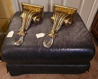 Leathercraft  leather Ottoman 