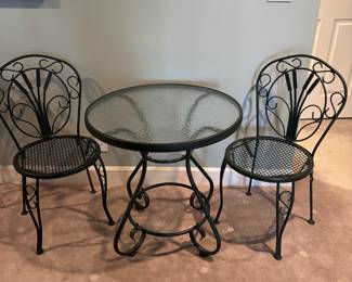 Wrought iron bistro set 