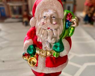 Blown Glass Santa Ornament