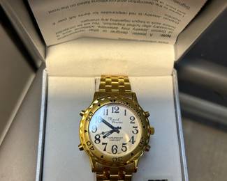 Marcel Drucker gold-tone talking watch