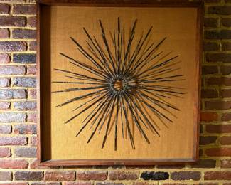 42.5”*42.5” MCM Leon Wilburn brutalist metal mixed media 