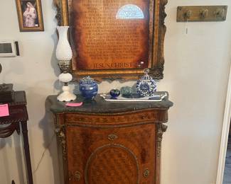 Louis the 14th style antique cabinet with brass adornments
