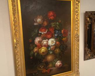 Large floral oil painting