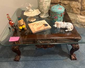 Beveled glass cocktail table