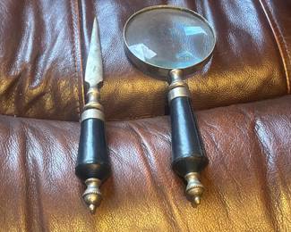 Vintage letter opener and magnifier