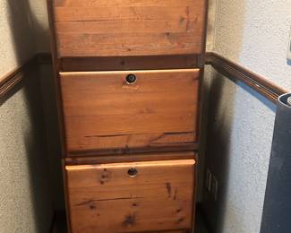 Pine file cabinet. One remaining