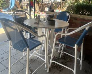 Outdoor pub table and chairs
