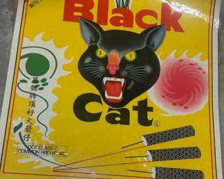 Black cat laminated poster