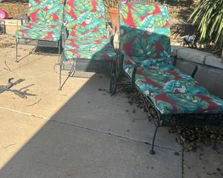 Wrought iron chaise loungers - one left