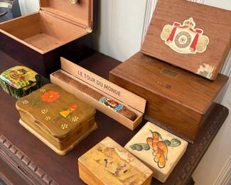 Humidors and various wood boxes